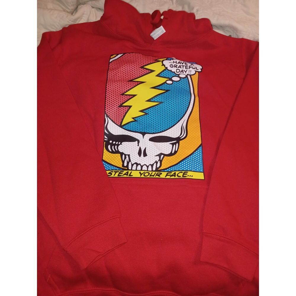 Have A Greatful Day Skull Red‎ Hoodie Size Large